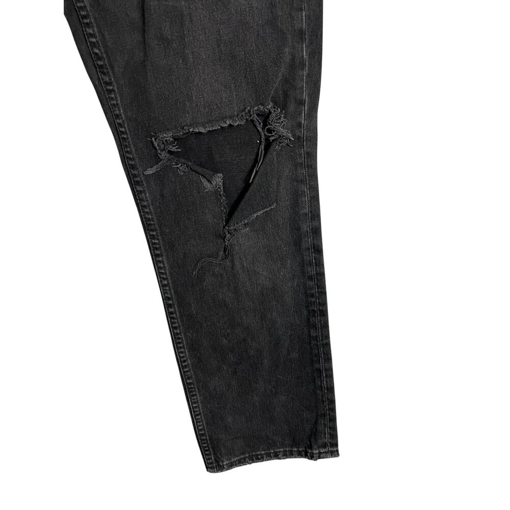 Topshop Dad High Rise Straight Jeans Womens W28 L30 Black Charcoal Distressed - Picture 2 of 6